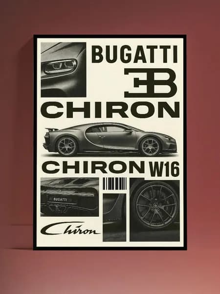 Постер на стену Bugatti Chiron без рамы (29,7х42см)
