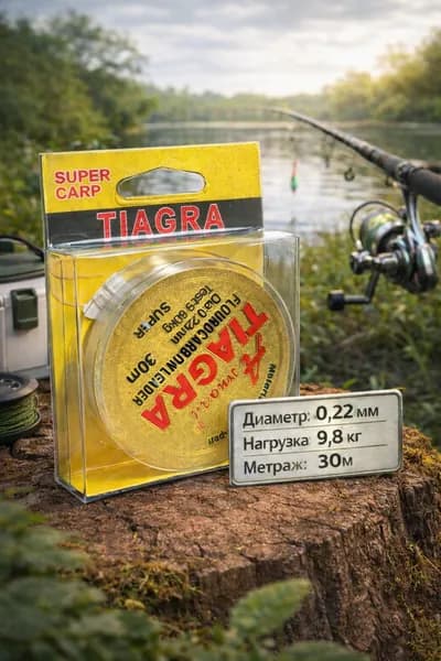 Флюорокарбоновая леска для рыбалки, размотка: 30 м, толщина: 0.22 мм
