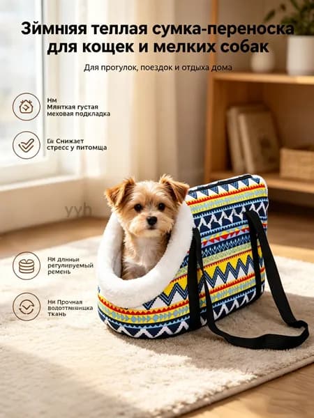 Сумка переноска теплая для собак и кошек