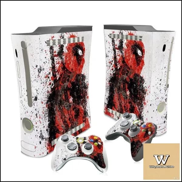 Пленка для наклейки игровой консоли подходит для толстой консоли Xbox360 с рисунком Человека-паука и Дэдпула
