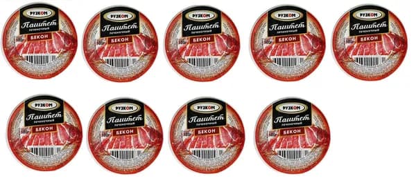 Рузком Паштет печеночный, Бекон, 100г, 9 шт