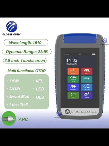 Мини-OTDR HJ350 для обслуживания сети Синий, 1610(A