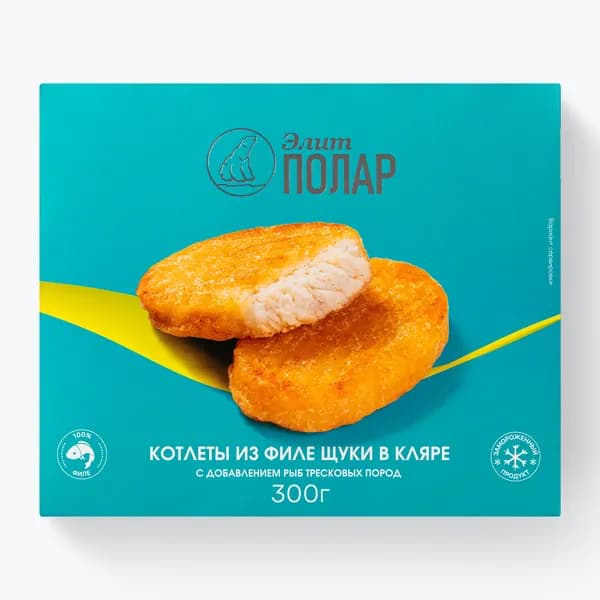 Котлеты из филе щуки в кляре 300 г, Polar, замороженные