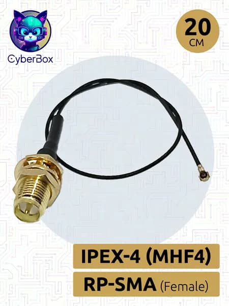 Пигтейл RP-SMA-female - MHF4 (IPEX4). Адаптер - переходник для подключения внешней антенны к 3G/4G модемам M.2 NGFF