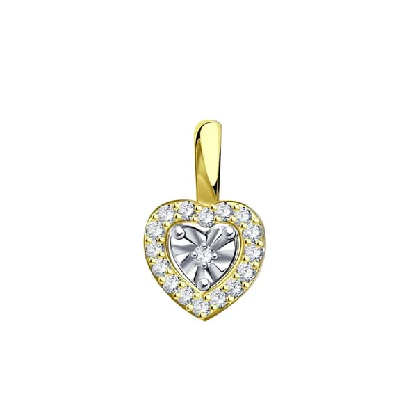 Подвеска из лимонного золота DIAMANT-ONLINE с фианитом 585 пробы