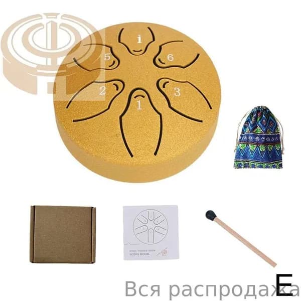 Мини-глюкофон 3 дюйма, 6 нот, стальной барабан для языка