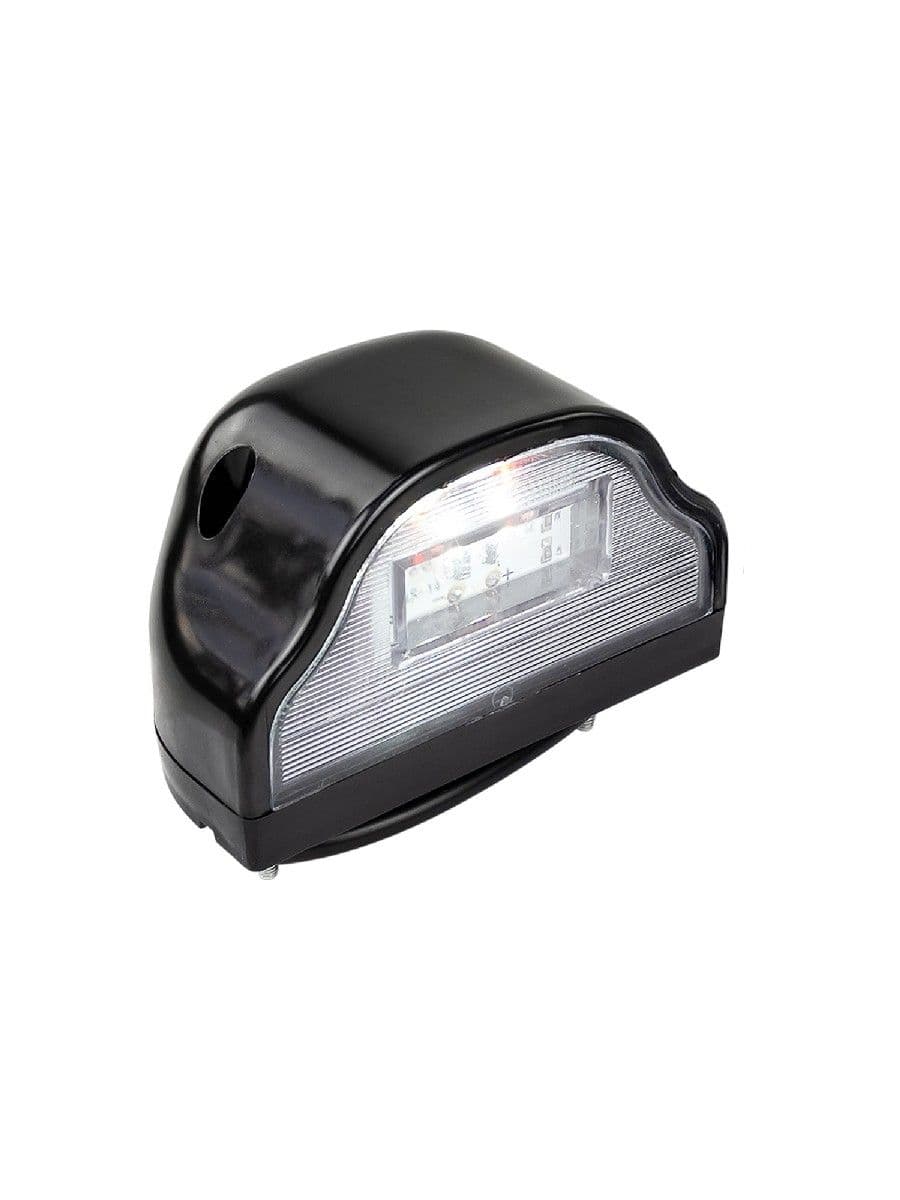 Черный фонарь освещения номерного знака АвтоСфера ПН-01011 LED (Волна) для грузового транспорта