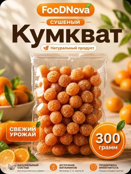 Кумкват сушеный в сахаре 300 г, цукаты из кумквата, натуральные сухофрукты.