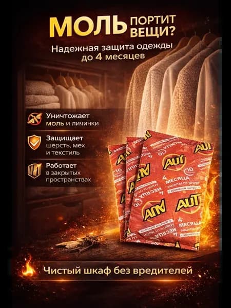 Пластины от моли в шкаф для шубы и одежды
