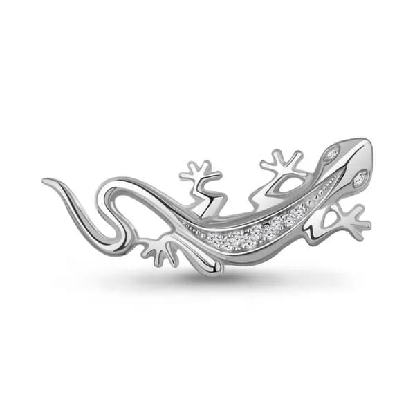 Серебряная брошь DIAMANT-ONLINE с фианитом 925 пробы
