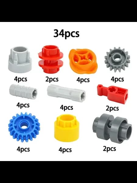 Конструктор DUOP 34pcs, детали для трансмиссии