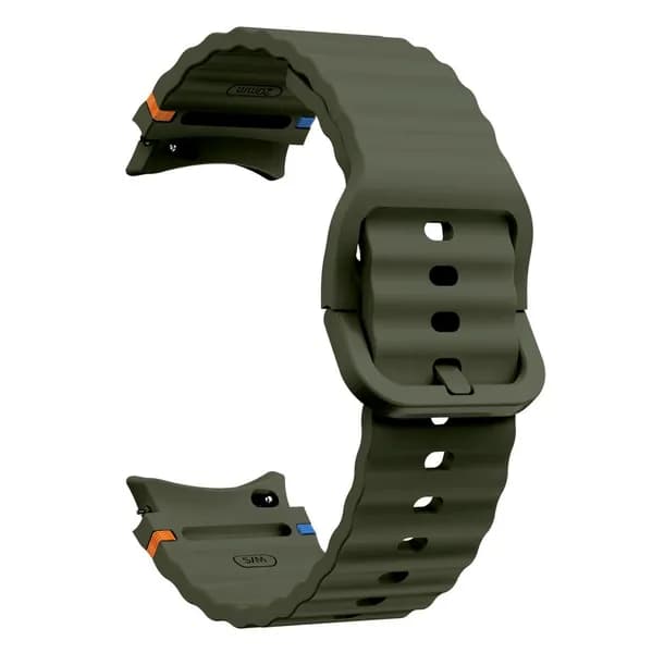 Новый ремешок для Samsung Watch7, такой же, волнистый, со строчкой, силиконовый, для Galaxy Watch6/5/4, черный, браслет.