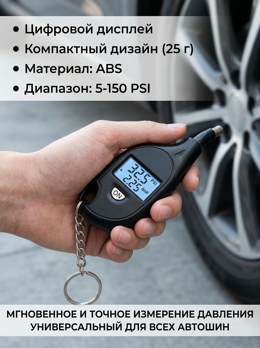 Манометр автомобильный, 1 шт.
