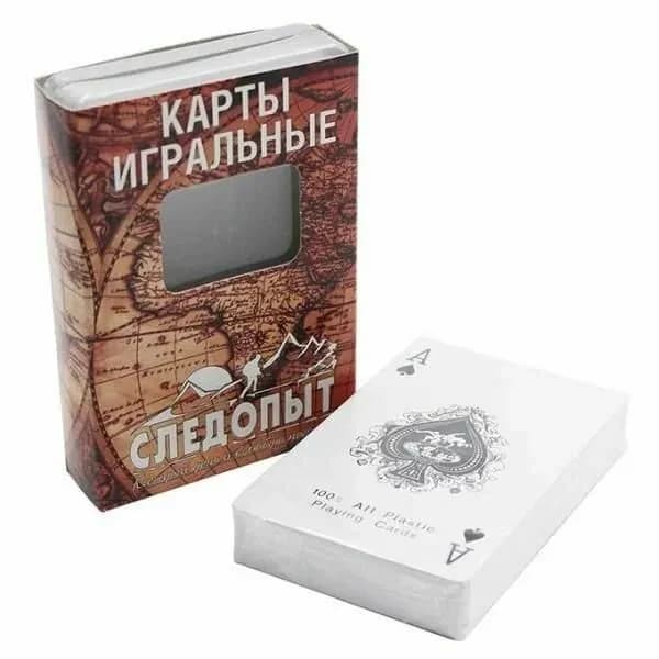 Карты игральные "СЛЕДОПЫТ" влагостойкие пластик 54 шт.