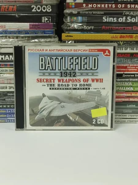 Видеоигра Battlefield 1942 Secret Weapons of WW2 и The Road to Rome 2003 PC 2xCD