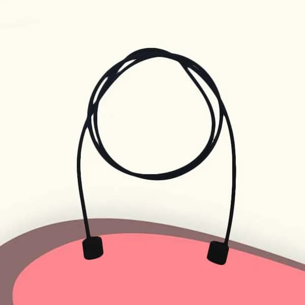 Черный Силиконовый Шнур Антипотеря Для AirPods С Уникальным Дизайном Ошейника 70.00X0.60X1.00Cm