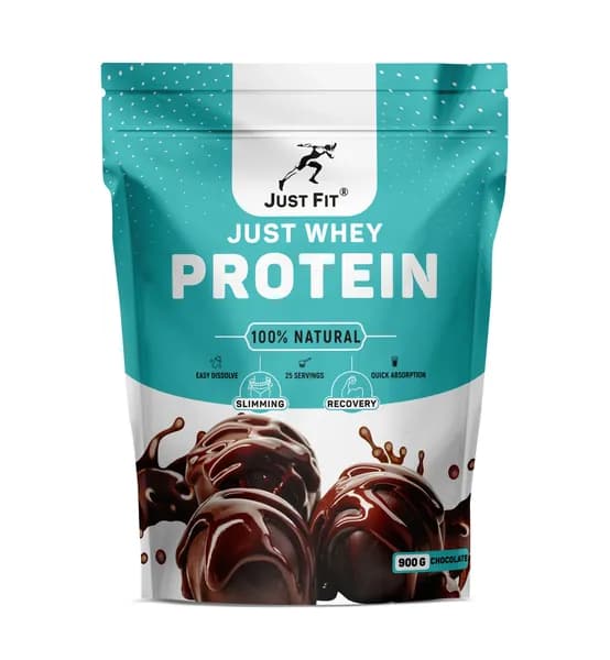 Just fit Just Whey Protein 100% Natural 900 грамм, сывороточный протеин, вкус шоколад