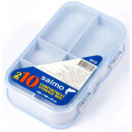 Коробка-органайзер рыболовная Salmo 2510 двусторонняя 10 отделений 150*100*43 мм / для воблеров, балансиров, блесен, приманок и снастей