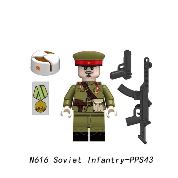Солдаты Второй мировой войны Минифигурки блоки / советские солдаты