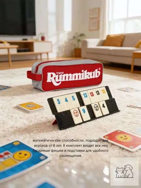 Настольная игра Стиль Жизни "Руммикуб в пенале" для детей от 7 лет и взрослых, логическая стратегия для всей семьи, для компании, компактная / дорожная / для путешествий