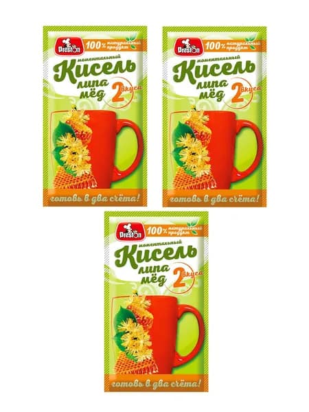 Preston Кисель липа и мёд, моментальный, 30 гр, 3 уп