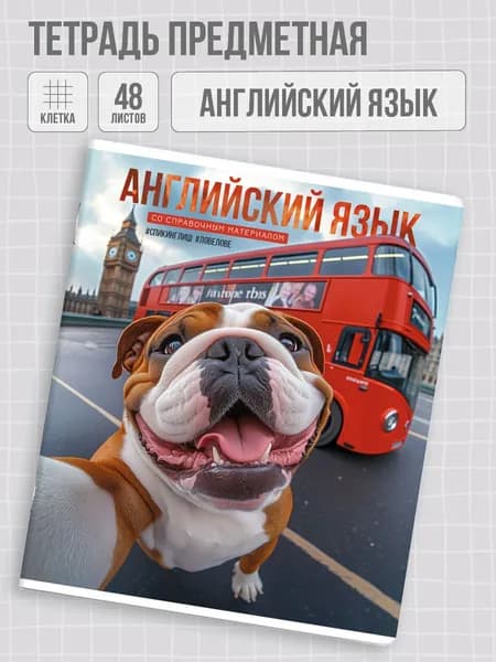 Тетрадь предметная по английскому языку 48 листов в клетку Феникс+