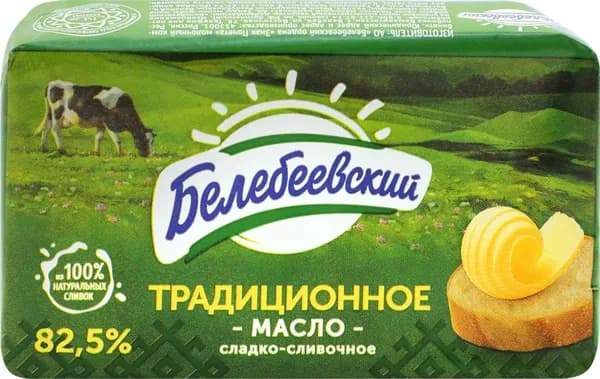 Масло сливочное БЕЛЕБЕЕВСКИЙ Традиционное 82,5%, без змж, 170г - 3 шт.