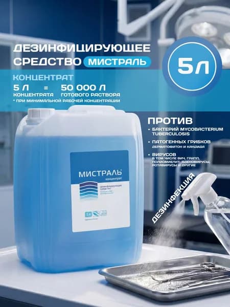 Дезинфицирующее средство Мистраль, концентрат 5 л, для поверхностей и инструментов