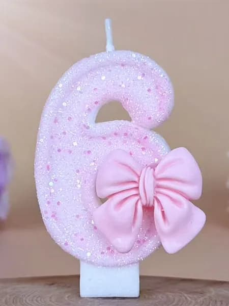 Свечи для торта цифра 0, цифра 1 "6", 7.5 см х 4 см, 1 шт