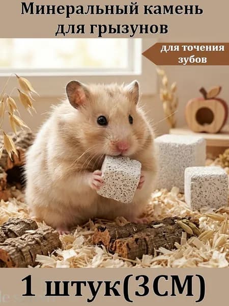 Минеральный точильный камень для грызунов (3 см), 1/3/5 шт