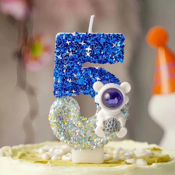 Свечи для торта цифра 5 "Без отдушки", 7.5 см х 4 см, 1 шт