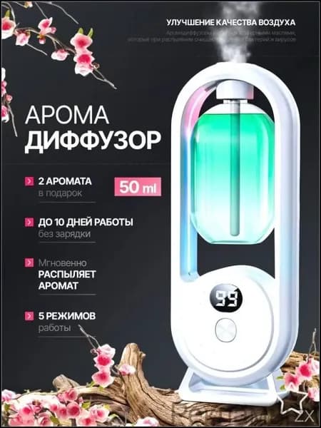 Аромадиффузор ультразвуковой OmTy6Fuo, белый