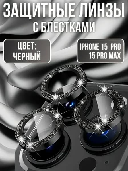 Защитное Стекло на камеру iphone 15 pro pro max блестки