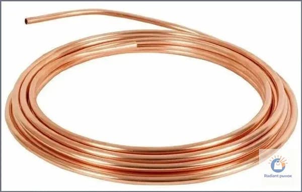 Трубка медная капиллярная диаметр 6 мм(внешний), 5 мм (внутренний), толщина стенки - 0.5 мм длина 1 метр, Китай