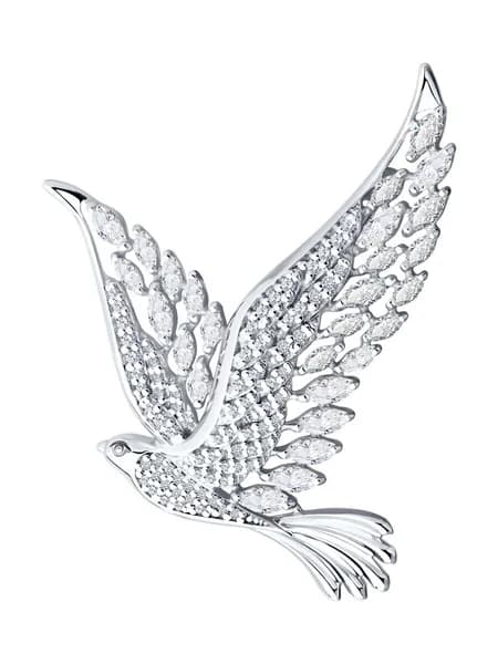 SOKOLOV, Брошь из серебра с фианитами, 94040327-91, декоративные, 925 проба
