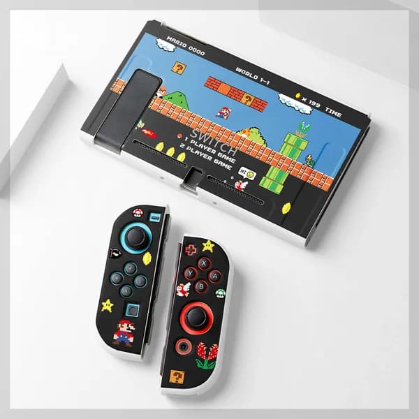 Тематический защитный чехол, Съемная мягкая оболочка для Nintendo Switch, Мягкий силиконовый чехол для Switch_NS_SUPER Марио Блэк