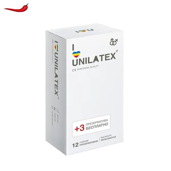 Презервативы UNILATEX Multifrutis / презервативы ароматизированные / презервативы цветные /12 шт + 3 шт В ПОДАРОК