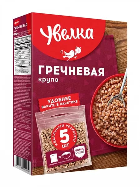 Увелка Гречневая ядрица 80 гх5 пакетиков/