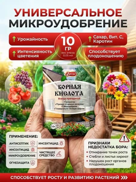 Борная кислота 10 грамм 1 упаковка, Ортон