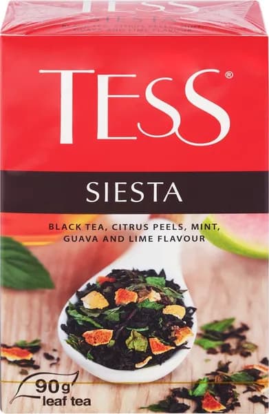 Чай черный TESS Сиеста с ароматом гуавы и лайма, листовой, 90г