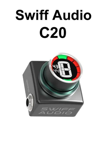 SWIFF AUDIO C20 Инновационный мини-педальный тюнер для хроматической настройки бас-гитары HD LED Дисплей Регулируемое значение диапазона A4 430-449 Гц