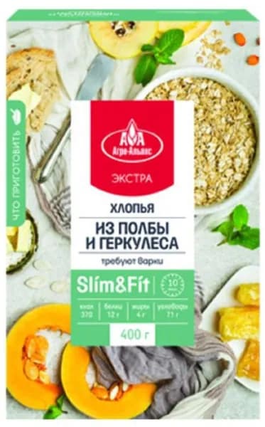 Хлопья Агро-Альянс из полбы и геркулеса 400г