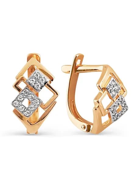 Серьги женские серебряные 925 пробы с фианитами, KARATOV