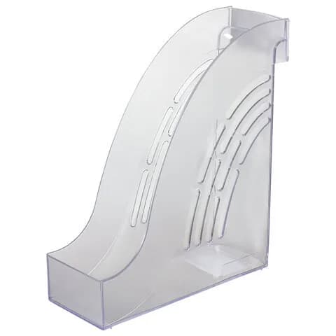 Лоток вертикальный для бумаг BRAUBERG Office, 255х95х290 мм, прозрачный, 237231. Товар уцененный