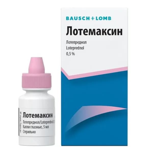 Лотемаксин, капли глазные 0,5 % флакон 5 мл, 1 шт.