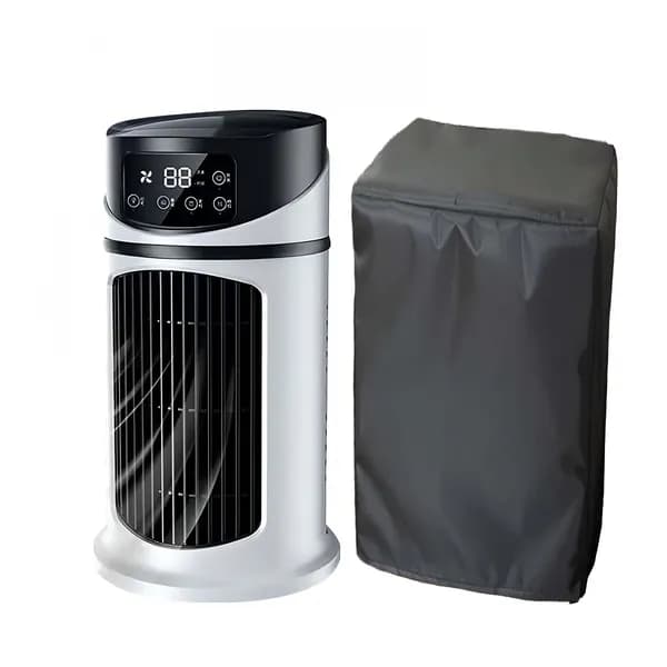 HIBIBUD Портативный охладитель воздуха 8,000 BTU с ультразвуковым туманом, 3 скорости вентилятора, LED дисплей для стола, офиса и спальни (черный).