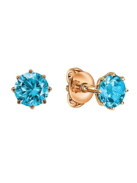 NIAGARA JEWELRY Серьги ювелирные Пусеты Золото красное 585 пробы