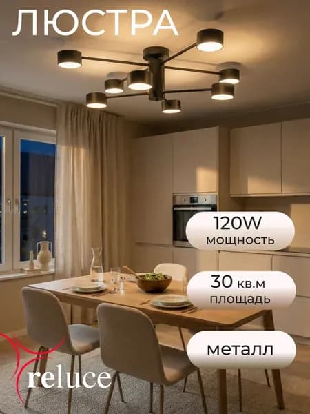 Люстра потолочная на кухню черная лофт