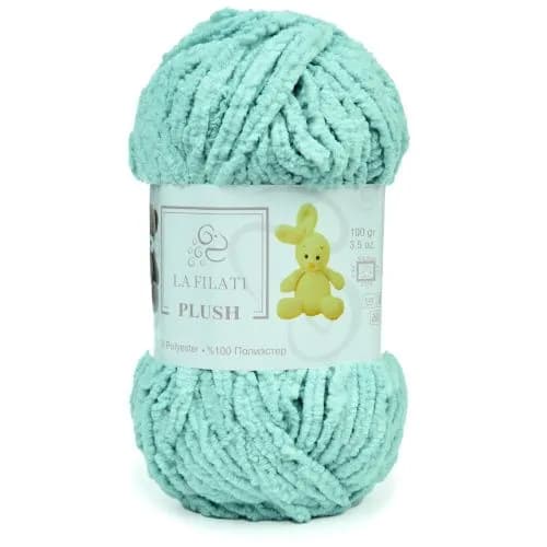 Пряжа для вязания LA FILATI Plush (100% Полиэстер) 100 гр. - 100 м. цв. 84047 т.мята