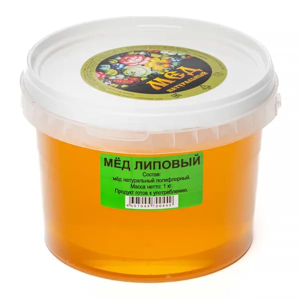 Мед натуральный липовый "Пчелка Золотая", 1 кг